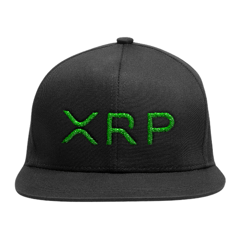 Black Green XRP Snapback Hat
