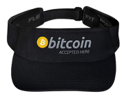 Black BTC Bitcoin Accepted Here Visor