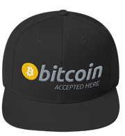 Black Bitcoin Accepted Here Snapback Hat