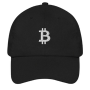 Black Bitcoin Logo Dad Hat