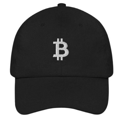 Black Bitcoin Logo Dad Hat