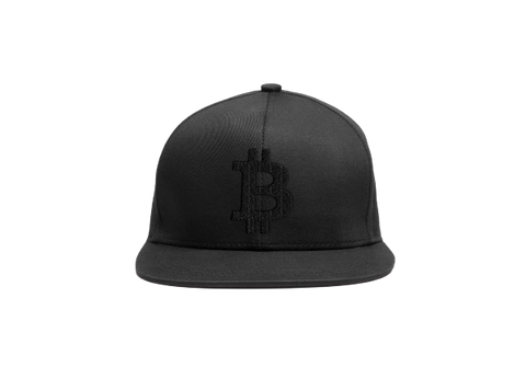 Black Black Bitcoin Logo Snapback Hat