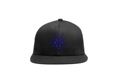 Black Blue Cardano ADA Logo SnapBack Hat