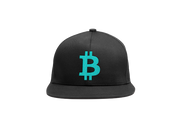 Black Cyan Bitcoin Logo Snapback Hat