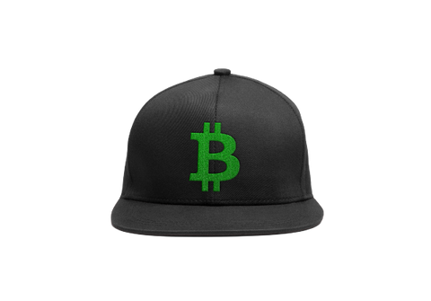 Black Green Bitcoin Logo Snapback Hat