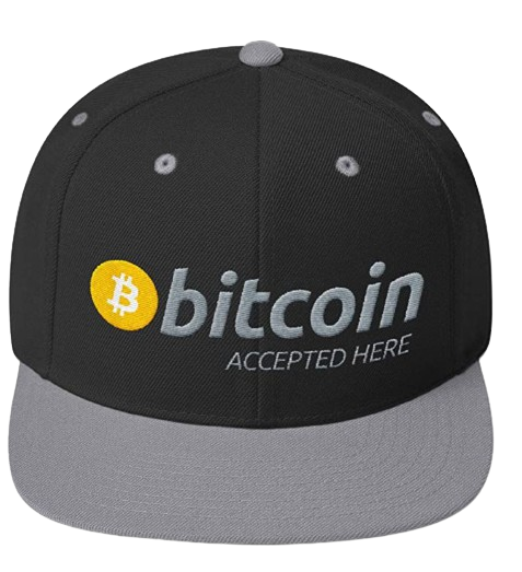 Black Gray Bitcoin Accepted Here Snapback Hat