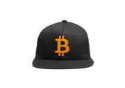 Black Orange Bitcoin Logo Snapback Hat