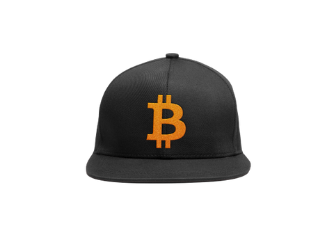 Black Orange Bitcoin Logo Snapback Hat