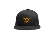 Black Orange Cardano ADA Logo SnapBack Hat