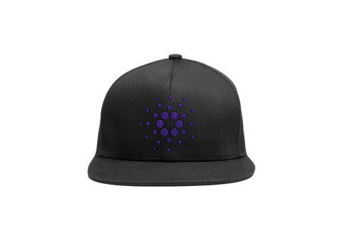 Black Purple Cardano ADA Logo SnapBack Hat