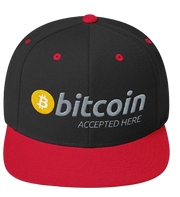 Black Red Bitcoin Accepted Here Snapback Hat