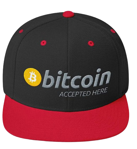 Black Red Bitcoin Accepted Here Snapback Hat