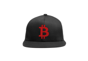 Black Red Bitcoin Logo Snapback Hat