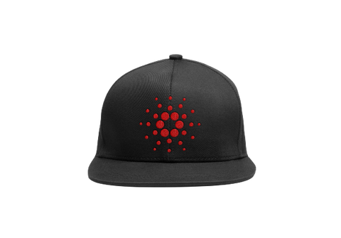 Black Red Cardano ADA Logo SnapBack Hat