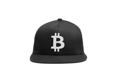 Black White Bitcoin Logo Snapback Hat