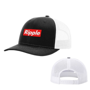 Black White Ripple Supreme Style Trucker Hat 