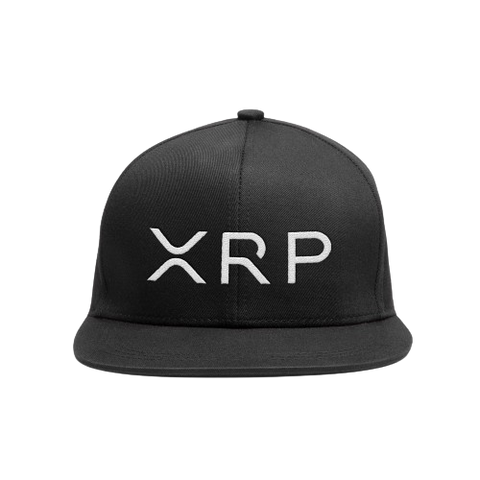 Black White XRP Snapback Hat