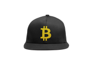Black Yellow Bitcoin Logo Snapback Hat