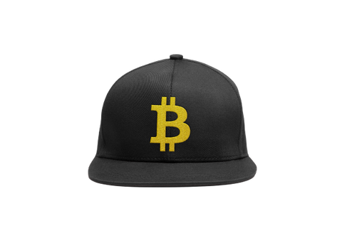 Black Yellow Bitcoin Logo Snapback Hat