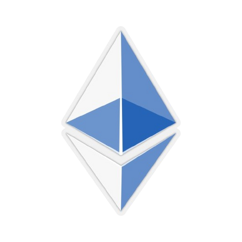 Blue Ethereum ETH Logo Transparent Sticker