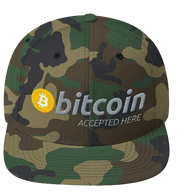 Camo Bitcoin Accepted Here Snapback Hat