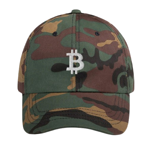 Camo Bitcoin Logo Dad Hat