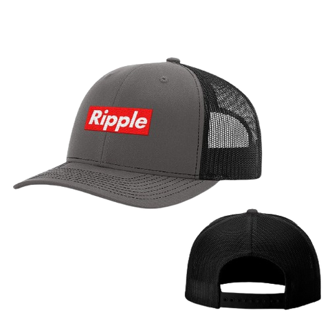 Charcoal Black Ripple Supreme Style Trucker Hat