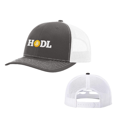 Charcoal White HODL Bitcoin Trucker Hat