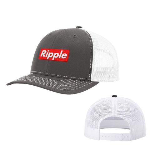 Charcoal White Ripple Supreme Style Trucker Hat 