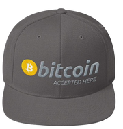 Dark Grey Bitcoin Accepted Here Snapback Hat