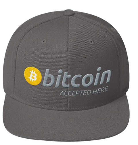 Dark Grey Bitcoin Accepted Here Snapback Hat