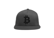 Grey Black Bitcoin Logo Snapback Hat