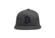 Grey Navy Bitcoin Logo Snapback Hat