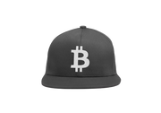 Grey White Bitcoin Logo Snapback Hat