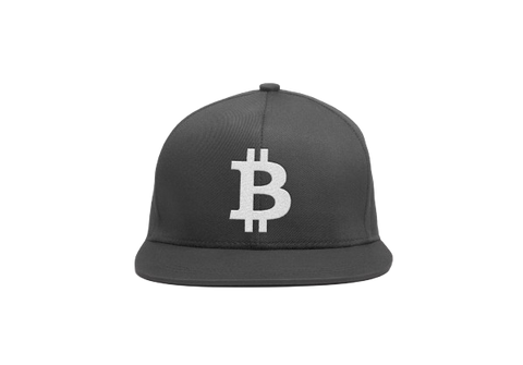 Grey White Bitcoin Logo Snapback Hat