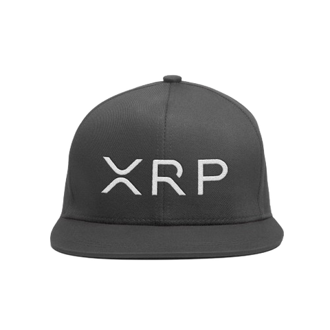 Grey White XRP Snapback Hat