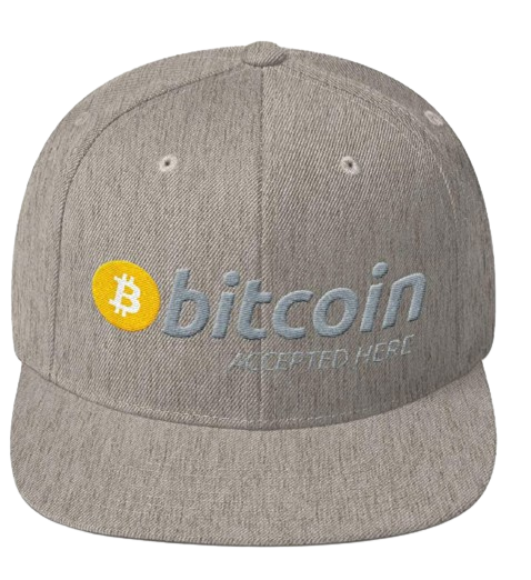 Heather Bitcoin Accepted Here Snapback Hat