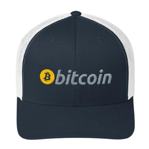 Navy  White Bitcoin Trucker Hat
