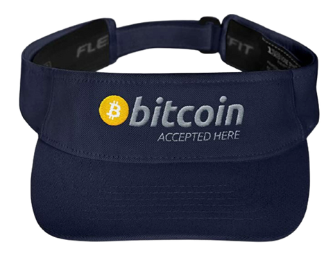 Navy BTC Bitcoin Accepted Here Visor