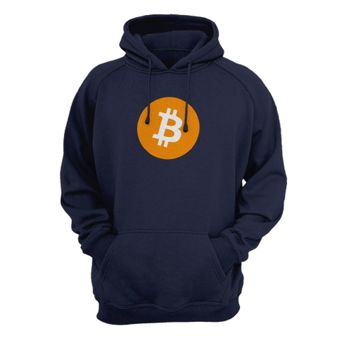 Navy Bitcoin Logo Hoodie