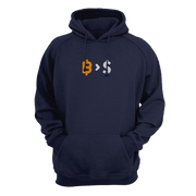 Navy Bitcoin Over Fiat Money Hoodie