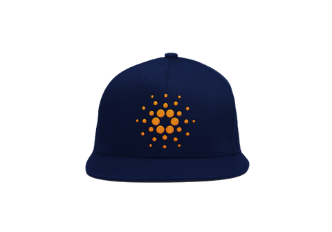 Navy Orange Cardano ADA Logo SnapBack Hat