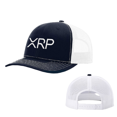 Navy White XRP Trucker Hat