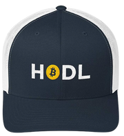 Navy White HODL Bitcoin Trucker Hat