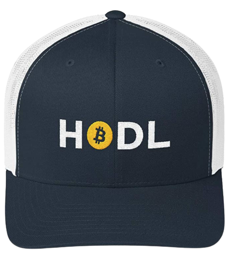 Navy White HODL Bitcoin Trucker Hat