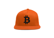 Orange Black Bitcoin Logo Snapback Hat