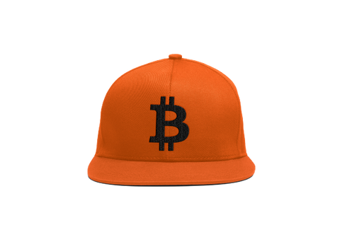 Orange Black Bitcoin Logo Snapback Hat
