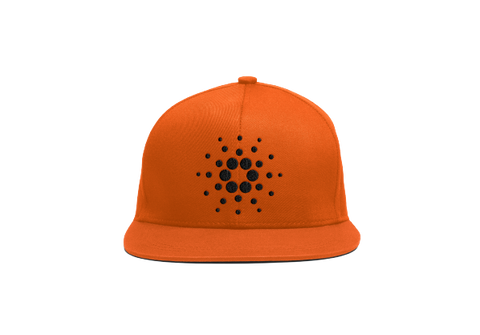 Orange Black Cardano ADA Logo SnapBack Hat