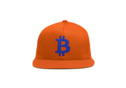Orange Blue Bitcoin Logo Snapback Hat