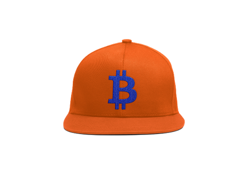 Orange Blue Bitcoin Logo Snapback Hat